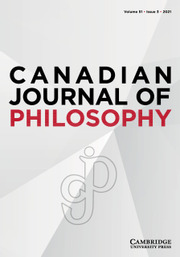 Canadian Journal of Philosophy Volume 51 - Issue 3 -