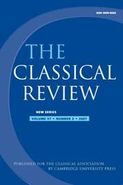 The Classical Review Volume 57 - Issue 2 -