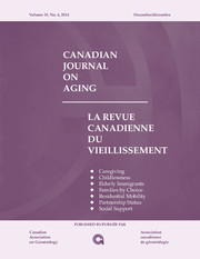 Canadian Journal on Aging / La Revue canadienne du vieillissement Volume 33 - Issue 4 -  Special Issue on Aging Families