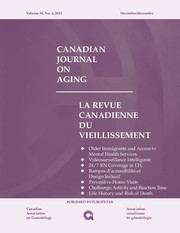 Canadian Journal on Aging / La Revue canadienne du vieillissement Volume 34 - Issue 4 -