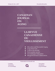 Canadian Journal on Aging / La Revue canadienne du vieillissement Volume 36 - Issue 4 -