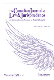 Canadian Journal of Law & Jurisprudence Volume 32 - Issue 2 -