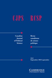 Canadian Journal of Political Science/Revue canadienne de science politique Volume 52 - Issue 3 -