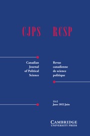 Canadian Journal of Political Science/Revue canadienne de science politique Volume 55 - Issue 2 -