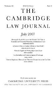 The Cambridge Law Journal Volume 66 - Issue 2 -