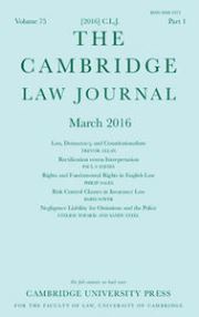 The Cambridge Law Journal Volume 75 - Issue 1 -