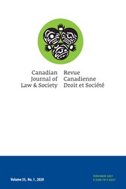 Canadian Journal of Law and Society / La Revue Canadienne Droit et Société Volume 35 - Issue 1 -