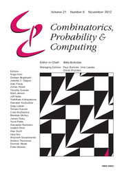 Combinatorics, Probability and Computing Volume 21 - Issue 6 -