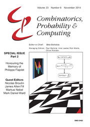 Combinatorics, Probability and Computing Volume 23 - Issue 6 -  Honouring the Memory of Philippe Flajolet - Part 2