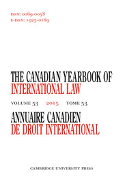 Canadian Yearbook of International Law/Annuaire canadien de droit international Volume 53 - Issue  -