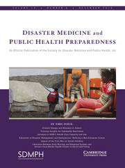 Disaster Medicine and Public Health Preparedness Volume 10 - Issue 6 -