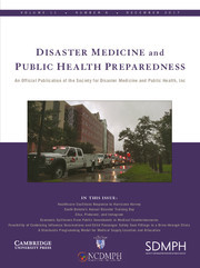 Disaster Medicine and Public Health Preparedness Volume 11 - Issue 6 -