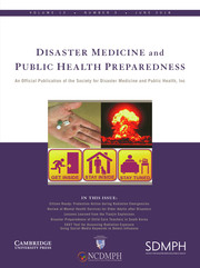 Disaster Medicine and Public Health Preparedness Volume 12 - Issue 3 -