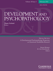 Development and Psychopathology Volume 24 - Issue 1 -