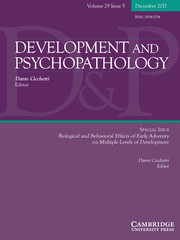 Development and Psychopathology Volume 29 - Special Issue5 -  Biological and Behavioral Effects of Early Adversity on Multiple Levels of Development