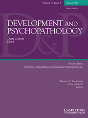 Development and Psychopathology Volume 31 - Special Issue3 -  Emotion Dysregulation and Emerging Psychopathology