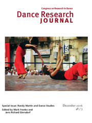 Dance Research Journal Volume 48 - Special Issue3 -  Randy Martin and Dance Studies