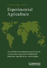 Experimental Agriculture Volume 39 - Issue 3 -