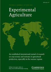 Experimental Agriculture Volume 46 - Issue 4 -