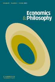 Economics & Philosophy Volume 19 - Issue 2 -