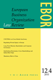 European Business Organization Law Review (EBOR) Volume 12 - Issue 4 -