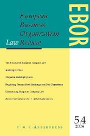 European Business Organization Law Review (EBOR) Volume 5 - Issue 4 -