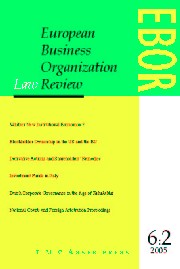 European Business Organization Law Review (EBOR) Volume 6 - Issue 2 -