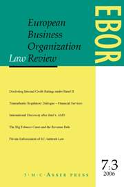 European Business Organization Law Review (EBOR) Volume 7 - Issue 3 -