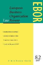 European Business Organization Law Review (EBOR) Volume 8 - Issue 2 -