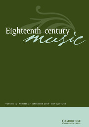 Eighteenth-Century Music Volume 15 - Issue 2 -