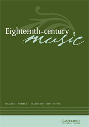 Eighteenth-Century Music Volume 6 - Issue 1 -