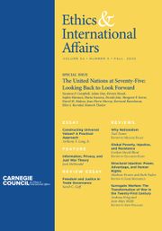 Ethics & International Affairs Volume 34 - Special Issue3 -  The United Nations at Seventy-Five: Looking Back to Look Forward