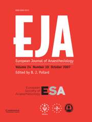 European Journal of Anaesthesiology Volume 24 - Issue 10 -