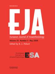 European Journal of Anaesthesiology Volume 25 - Issue 5 -