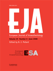 European Journal of Anaesthesiology Volume 25 - Issue 6 -