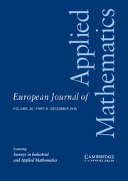 European Journal of Applied Mathematics Volume 26 - Issue 6 -