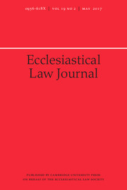 Ecclesiastical Law Journal Volume 19 - Issue 2 -