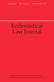 Ecclesiastical Law Journal Volume 19 - Issue 3 -