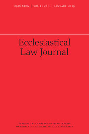 Ecclesiastical Law Journal Volume 21 - Issue 1 -