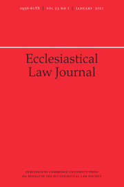 Ecclesiastical Law Journal Volume 23 - Issue 1 -