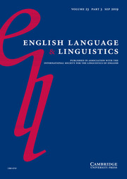 English Language & Linguistics Volume 23 - Issue 3 -