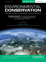 Environmental Conservation Volume 37 - Issue 3 -  Thematic section. Community-based natural resource management (CBNRM): Designing the next generation (Part 2)