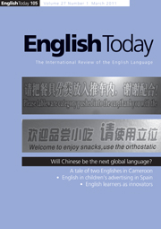 English Today Volume 27 - Issue 1 -