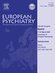 European Psychiatry Volume 22 - Issue S1 -  15th AEP Congress - Abstract book - 15th AEP Congress