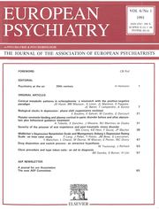 European Psychiatry Volume 6 - Issue 1 -