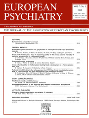 European Psychiatry Volume 7 - Issue 5 -