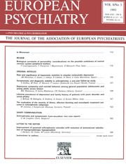 European Psychiatry Volume 8 - Issue 3 -