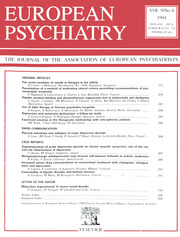 European Psychiatry Volume 9 - Issue 6 -