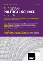 European Political Science Review Volume 13 - Issue 2 -