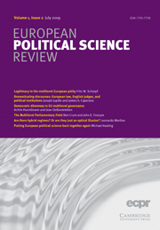 European Political Science Review Volume 1 - Issue 2 -